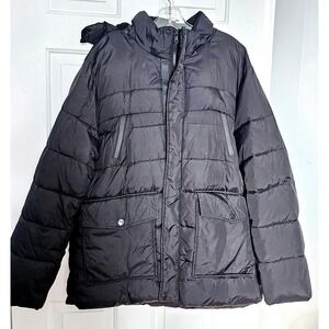 Inuksuk Men's Puffer Jacket Black Thermal Insulation‎ Hooded Winter TG XL